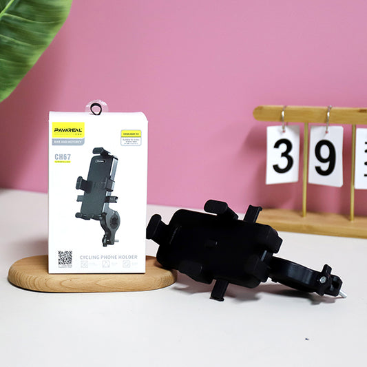 Clip-On Phone Holder for Electric Bikes CH67 (Black) - Anti-Slip & Stable for Commuting A.13 JPDB