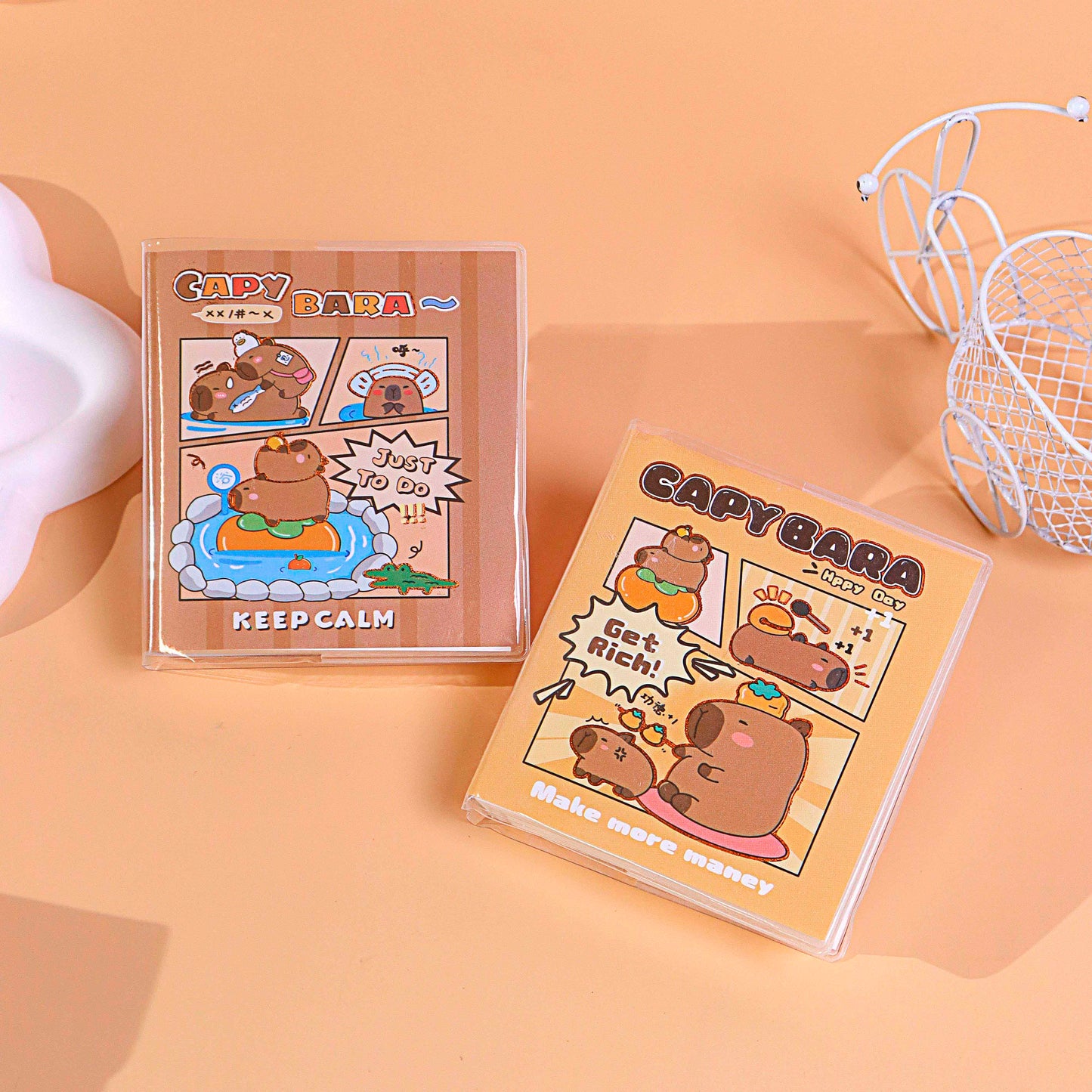 XX-186-7 Capybara Notepad "Chill" Bathing Design 90g Eye-Care Paper 10*14cm for Office Workers M.81