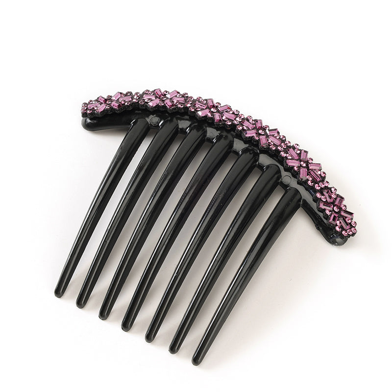 M42 Glass Rhinestone Hair Comb with 7 Tines