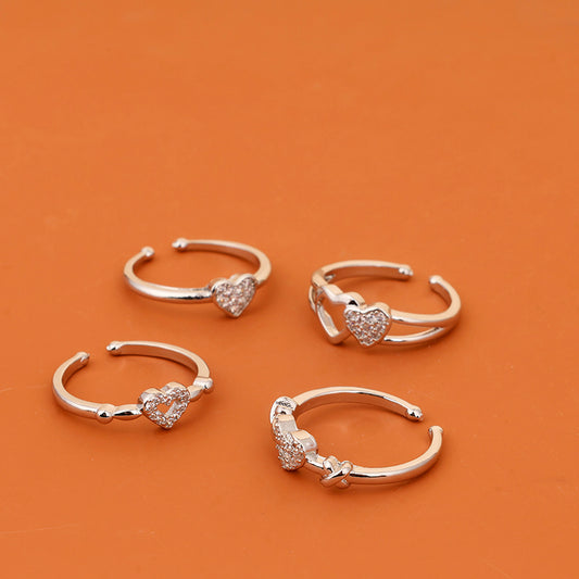 New Style Full-Diamond Heart-Shaped Ring M.43