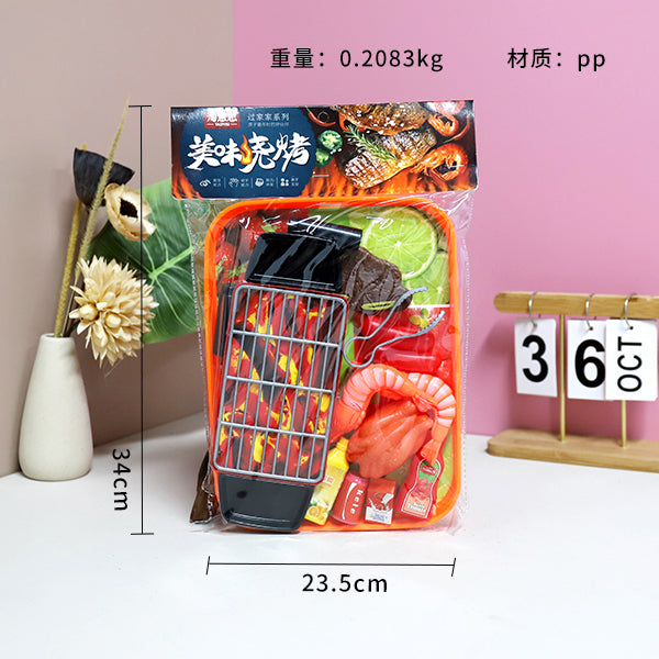 6056 - 7 Pretend Play Barbecue Plate Set M.09