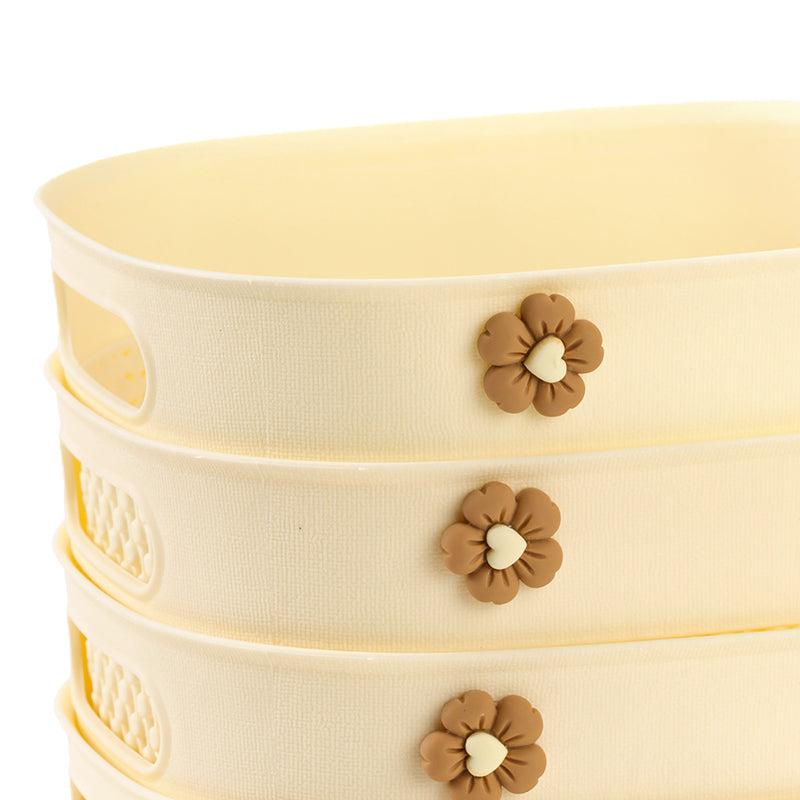 Yidele 8283 Bead Curtain Rectangular Storage Basket (Small Flower) M.13