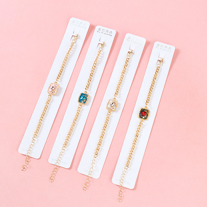 Square Zircon Flower Bracelet  M.43