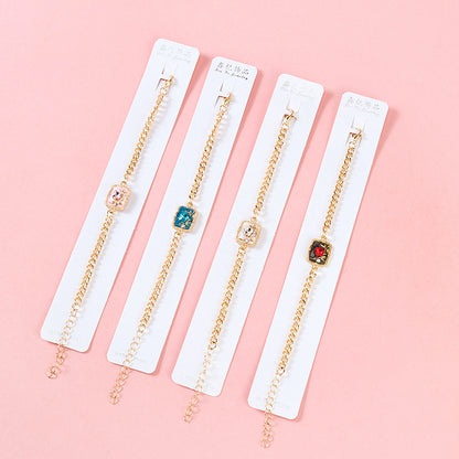 Square Zircon Flower Bracelet  M.43