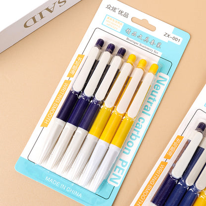 Zhongxuan 912 Ballpoint Pen (6 Pcs) 0.5mm Thick Nib Quick-Dry Ink for Office & School M.82