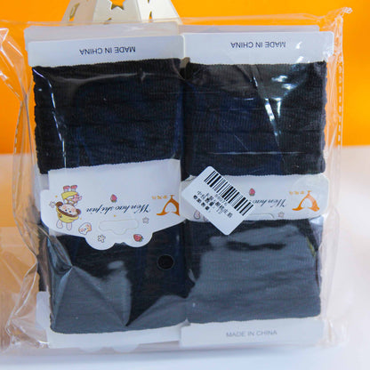 M42 5 black cotton hair ties on a card