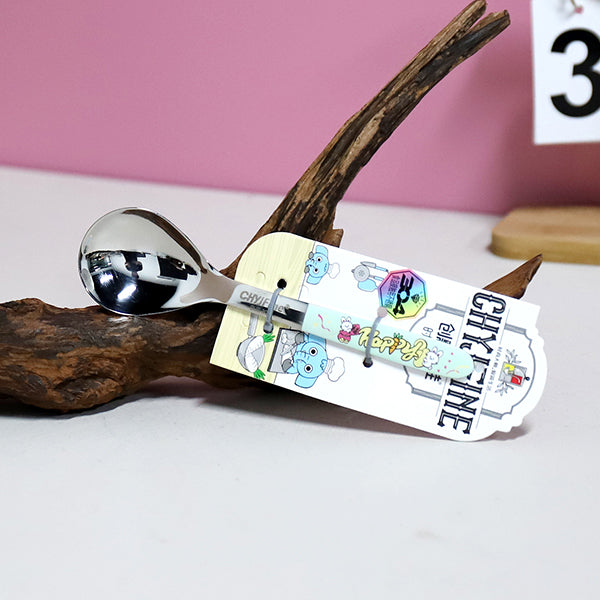 TF - 2114 304 Stainless Steel Large Flower Rabbit Round - Tip Spoon M.66 JPDB