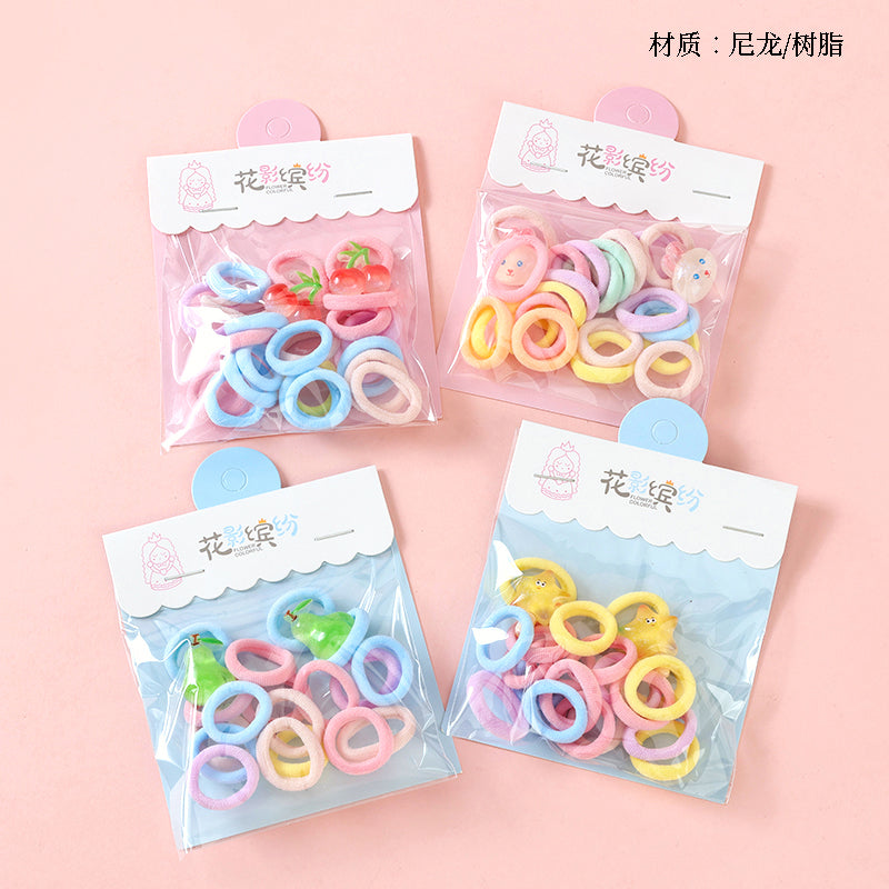 M42 Boxed Jelly-Colored Accessory Cotton Hair Ties (20 Pieces)