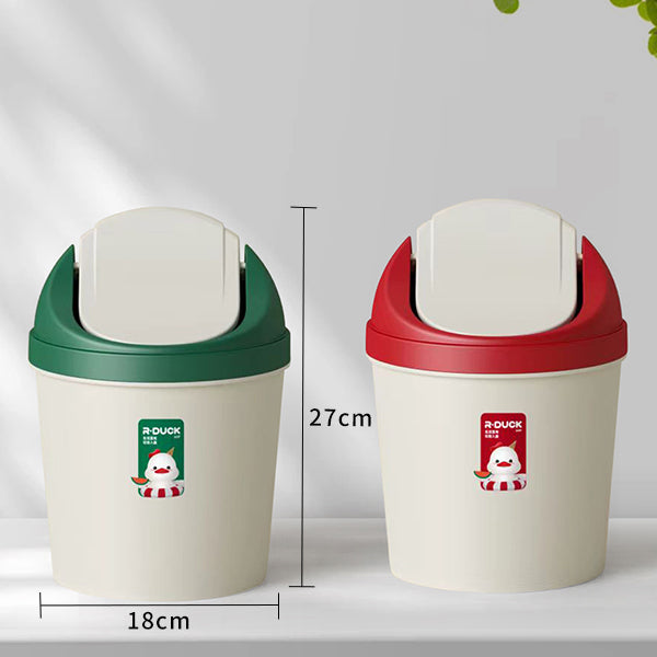 Yuanqi Red Duck Model 577 Swing-Lid Sanitary Trash Can (Small Size) M.23 JPDB