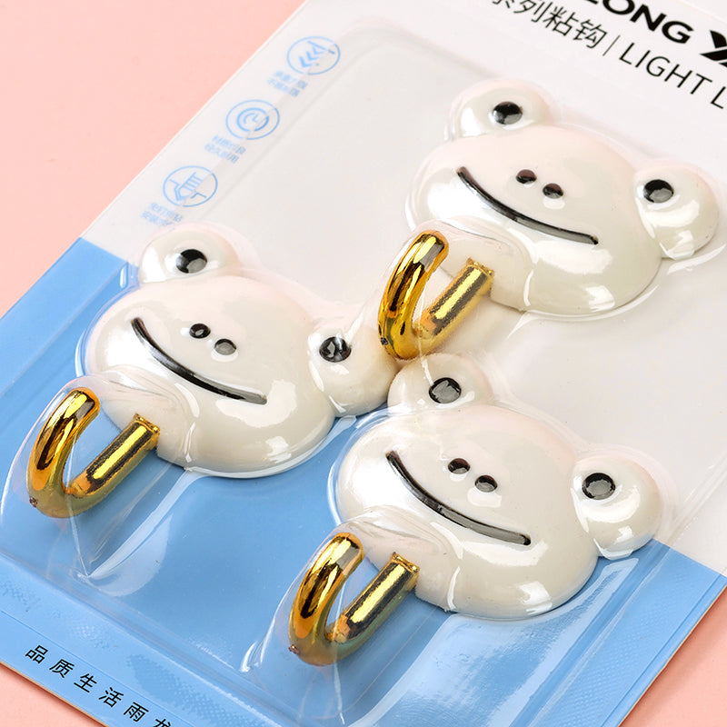 Yulong Model 8077 Adhesive Hooks - 3 Pcs Frog Design M.16