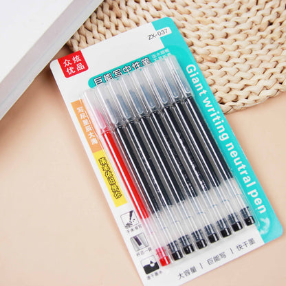 8 High - capacity Writing Pens (7 black and 1 red) M.82