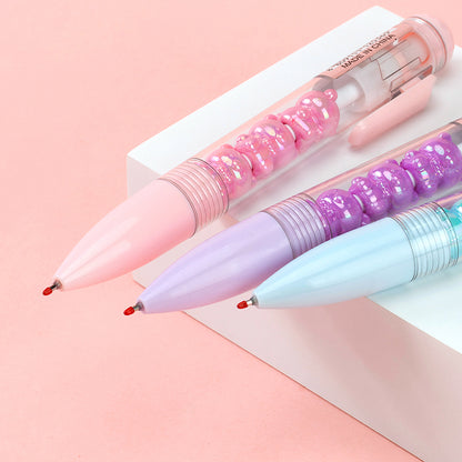 Adorable JS - Z28 Teddy Bear - Bead Click - action Gel Pen! With teddy bear - shaped beads, it brings a sweet and charming feel to writing. M.82