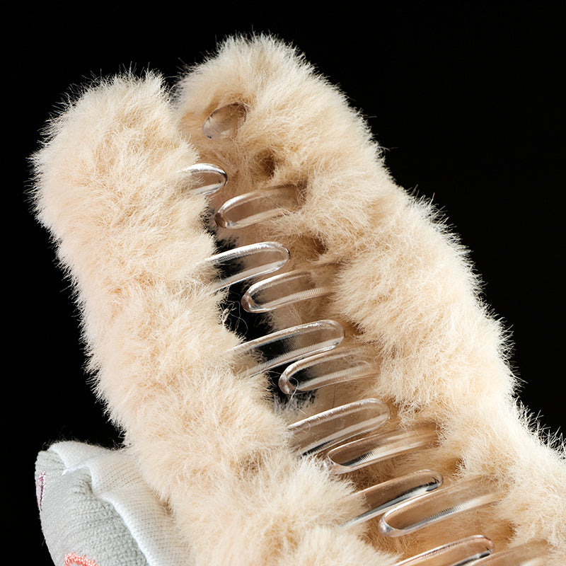 M42 4.33 Inch Large Hair Claw with Plush Embroidered Elephant Design