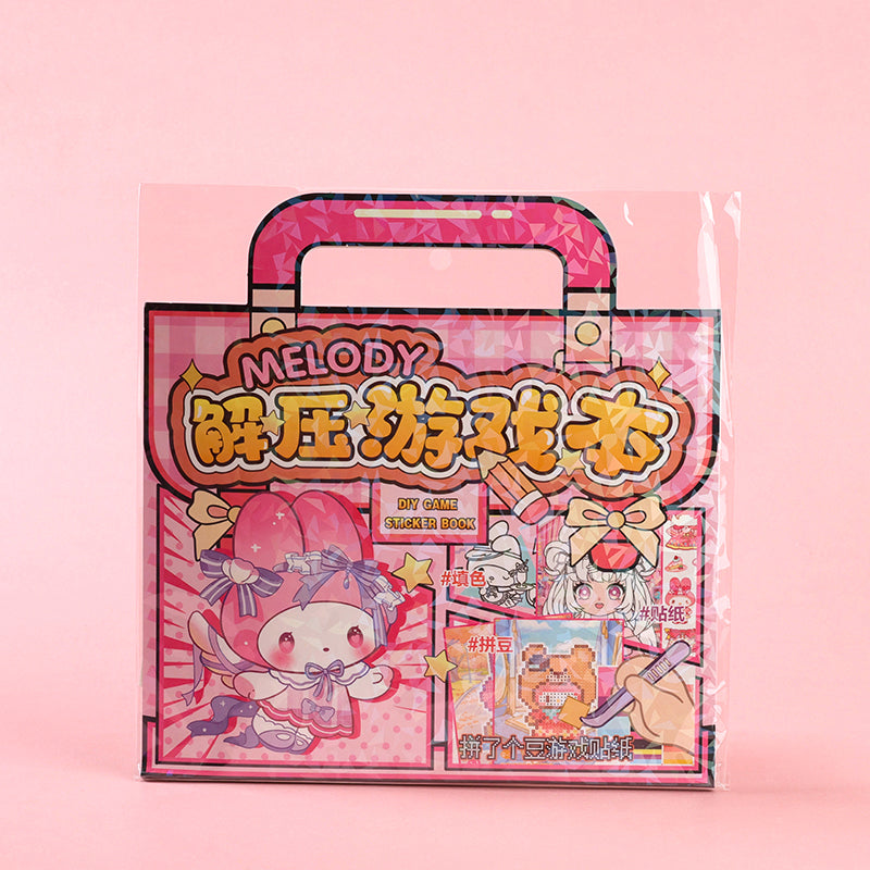 QKKDIY Stress Relief Game Book DIY Sticker Puzzle Portable Quiet Book for Kids M.08