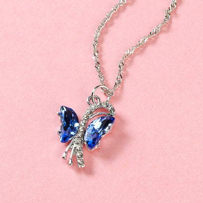 Glass Butterfly Ripple Necklace M.43