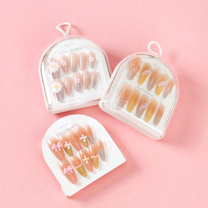 950 Feather Falling and Flower Blooming Semi-Circular Box Fake Nails M.52