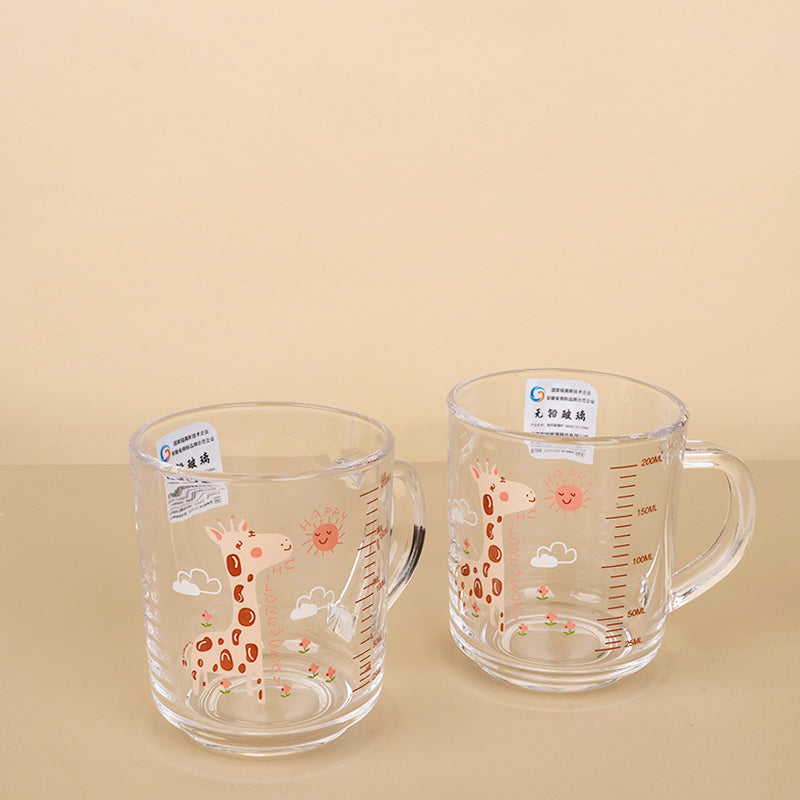 Langxu Model ZB24 Printed Glass Handle Cup M.17