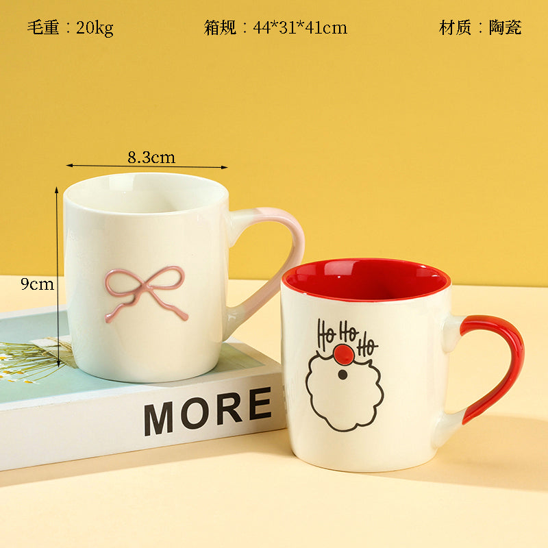 C - 7 Hand - Painted Ceramic Mug Random Flower Pattern High - Temperature Fired Daily CupM.65