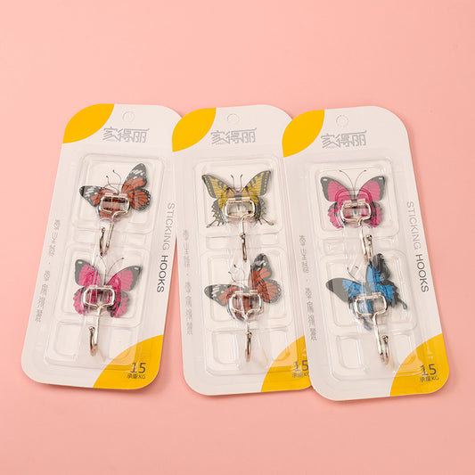 Model JDL369A Adhesive Hooks - 2 Pcs Butterfly Design M.16