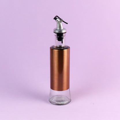 0056 Like a Dream Rose Gold Leather-Wrapped Glass Oil Dispenser (300ml) Unpackaged M.69 JPDB