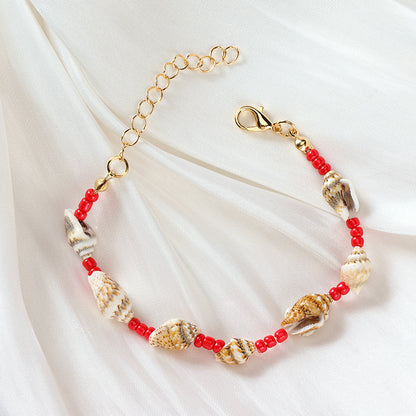 Colorful Rice Bead Conch Bracelet  M.43