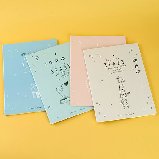 Premium 16K Kawaii Cartoon Cover Stitched Composition Notebook M.81