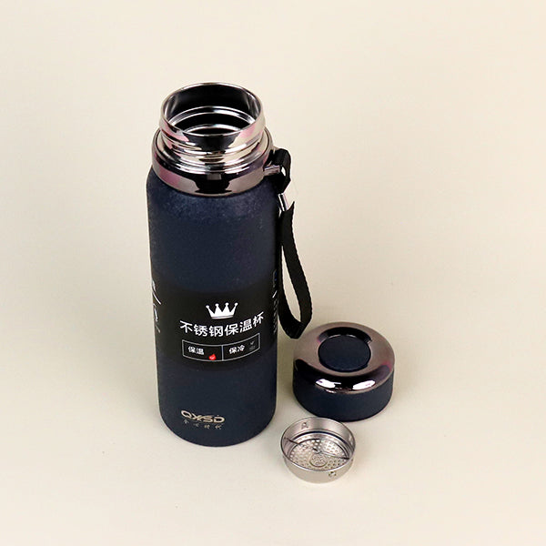 600ml Ice Flower Painted Vacuum Lanyard Thermal Insulated Mug - Model QXSD5322 M.26 JPDB