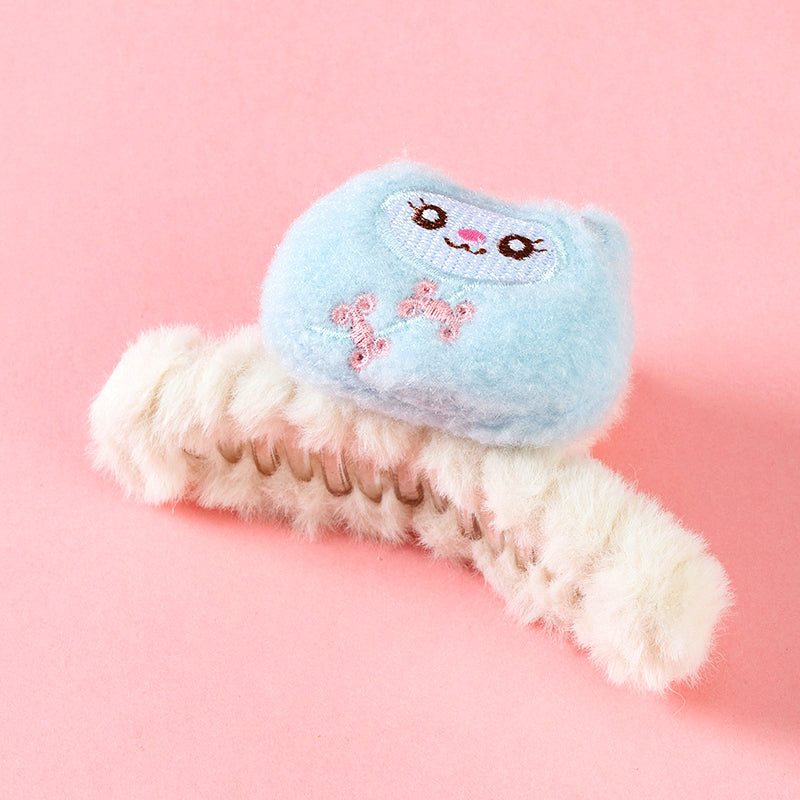 M42 4.33 Inch Large Hair Claw with Plush Chinese-Style Embroidery
