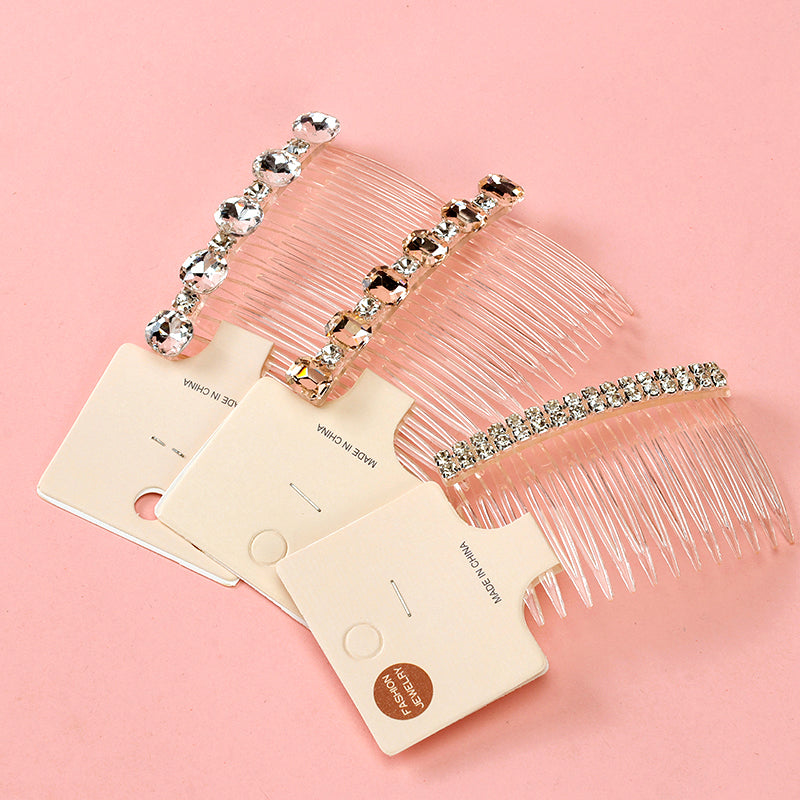 M42 Transparent Hair Comb Adorned with Pearls & Crystals, Boxed