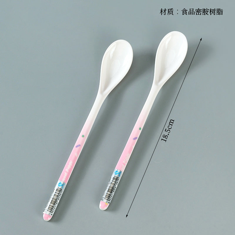 XZ8136 Space - grade Material Long - handle Food - grade Milk Spoon M66