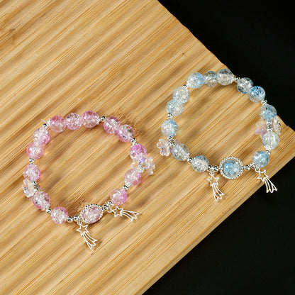 Cracked Double Peach Blossom Shooting Star Bracelet  M.43