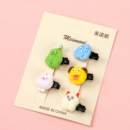M42 Boxed Set of 5 Colorful Cartoon-Accessorized Hair Clips for Kids