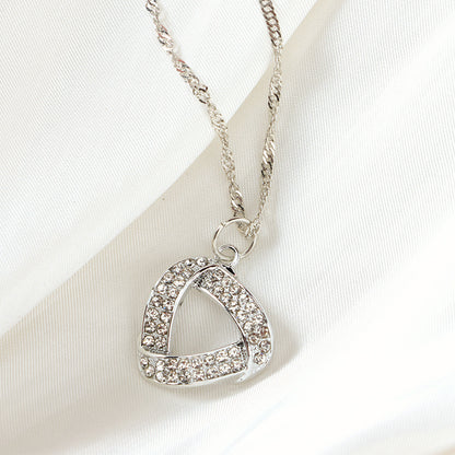Sparkling Geometric Triangle Necklace M.43
