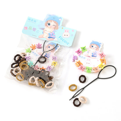 M42 Brown Terry Cloth Loops + Small Claws + Hair Bun Makers in Bag (50 Pieces)