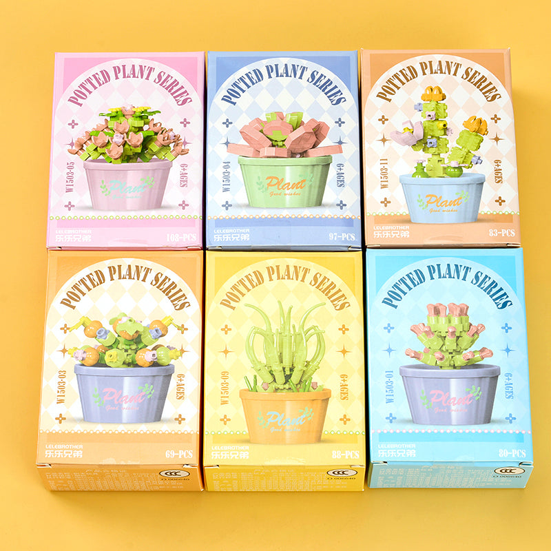 1503 Succulent Potted Plant Building Blocks M.02