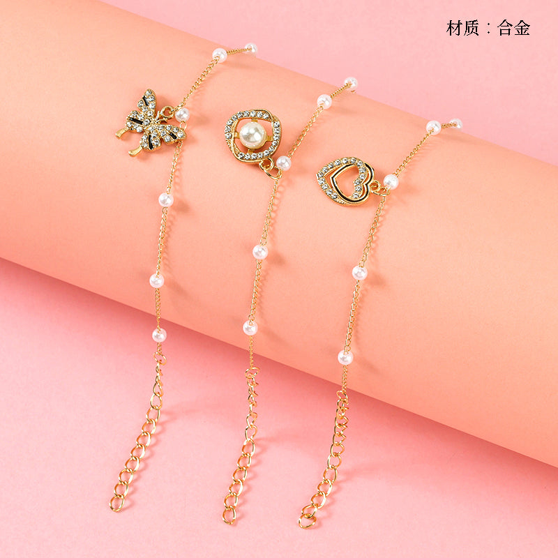 Diamond-Accented Pearl Bracelet  M.43