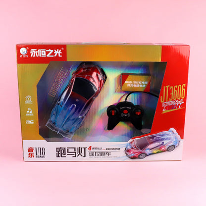 JT3606 1:18 RC Sports Car - Metallic Paint, Translucent Shell, Music & Lights M.03 JPDB