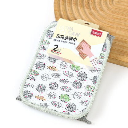 AMS-7310 check in two printed dishcloths M13