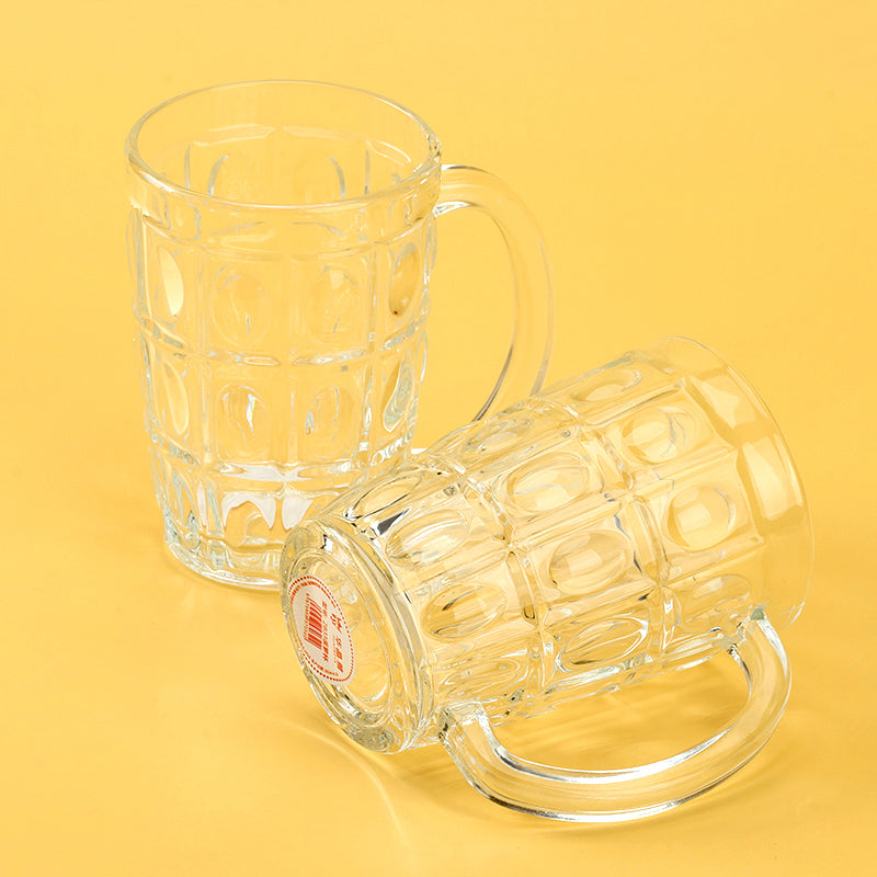 Model ZB33 Pineapple - Shaped Glass Handle Cup (High - Foot 370ml) M.17