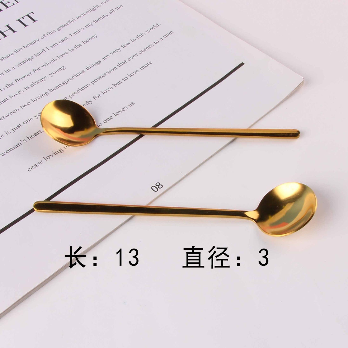 Gold-plated Small-sized Viral-style Spoon (410 Stainless Steel) M.66