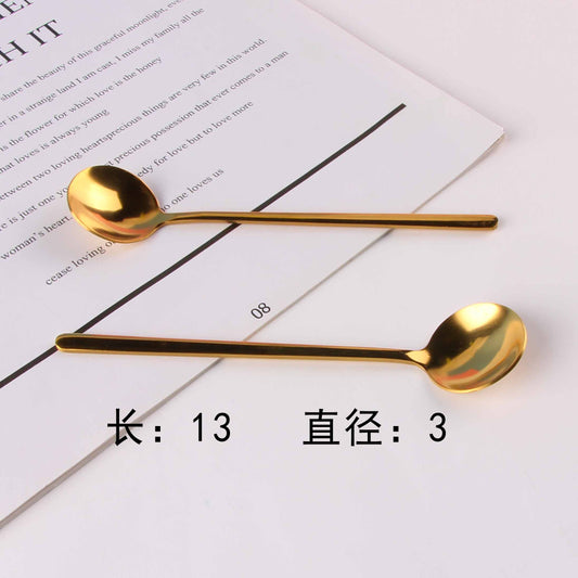 Gold-plated Small-sized Viral-style Spoon (410 Stainless Steel) M.66