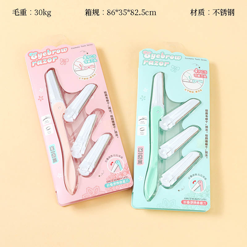 Maquinilla de afeitar plegable para cejas S-593 (1+3) M.50 