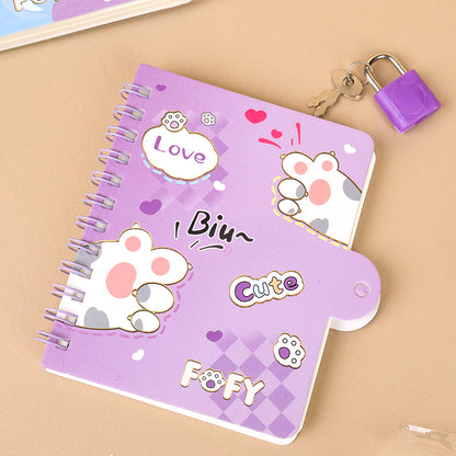 Premium XQ - A7 A7 Password Lock Coil Notebook with Random Flower Designs M.81