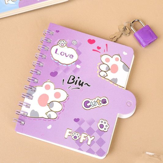 Premium XQ - A7 A7 Password Lock Coil Notebook with Random Flower Designs M.81