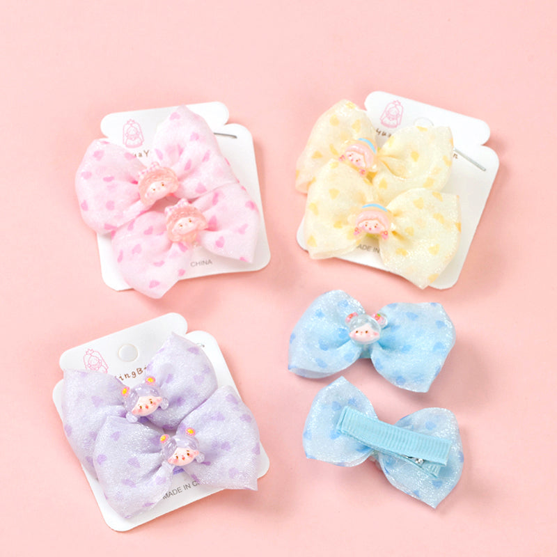 M42 Pinzas para el pelo con lazo de dibujos animados de tira larga para niños 