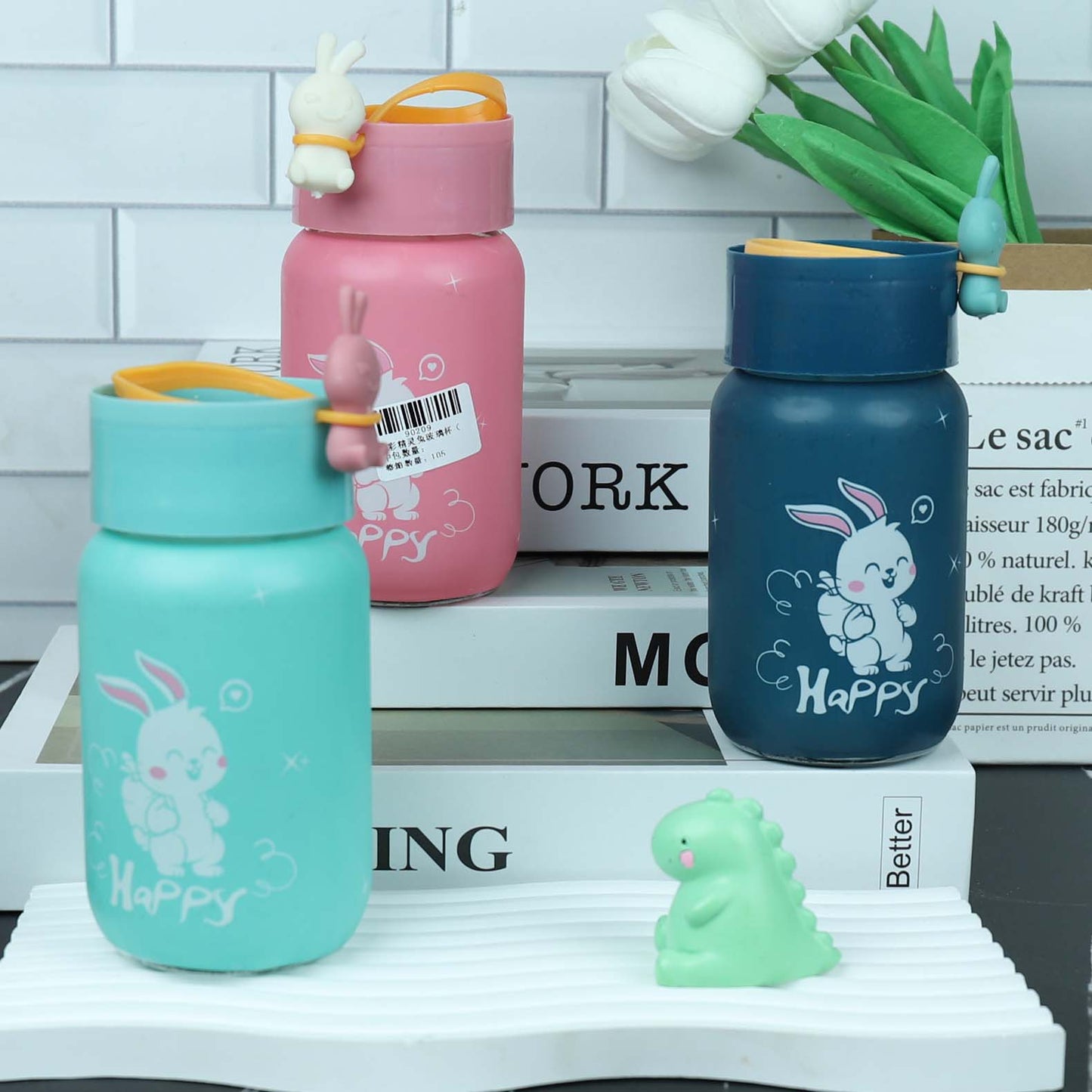 Colorful Elf Rabbit Glass Cup (320ml) M.17