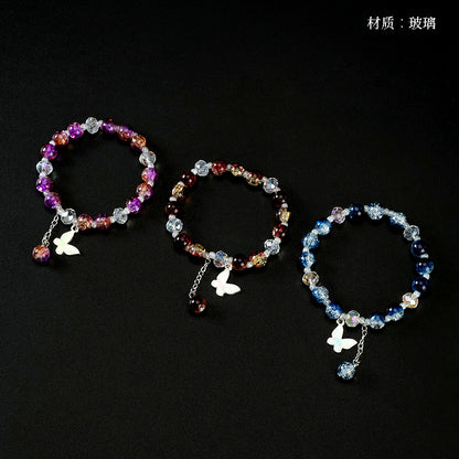 Gradient Cracked Bead Butterfly Bracelet  M.43