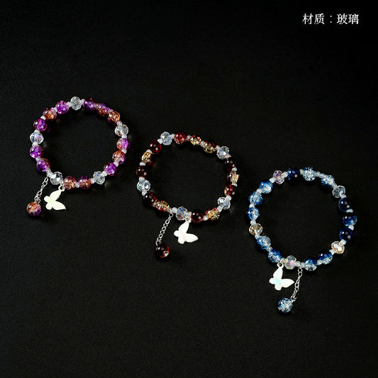 Gradient Cracked Bead Butterfly Bracelet  M.43