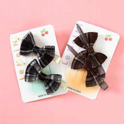 M42 Boxed Plaid Bow Tie Pointed Duck Clips