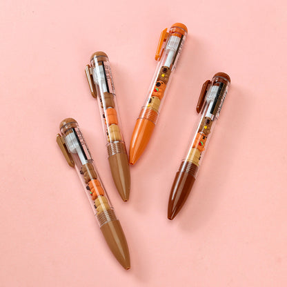 Precioso bolígrafo de gel JS - Z28 Capibara con cuentas y mecanismo de clic. Decorado con cuentas en forma de capibara, ofrece una experiencia de escritura única y encantadora. M.82